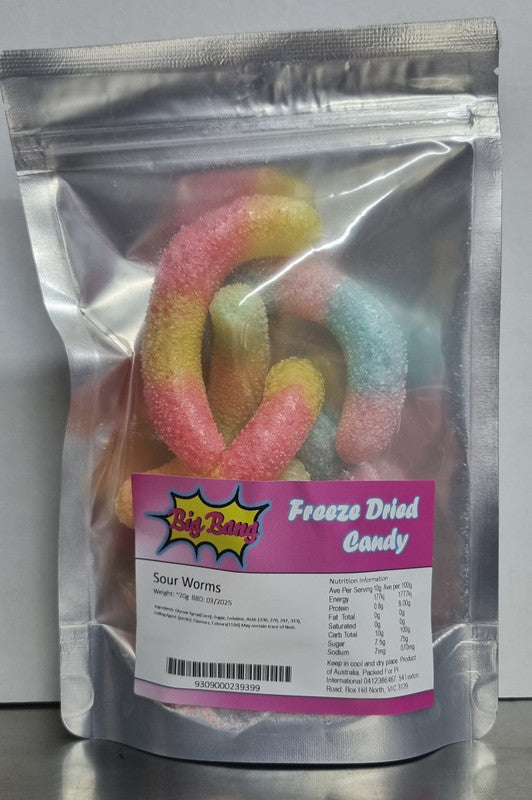 Freeze Dried Sour Worms 20g