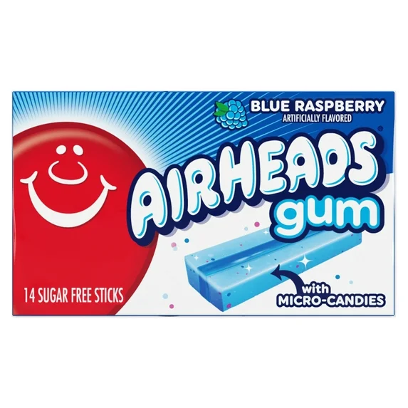 Airhead Gum Blue Rasp 12Pk